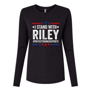 I Stand With Riley Gaines #ProtectWomensSports Womens Cotton Relaxed Long Sleeve T-Shirt