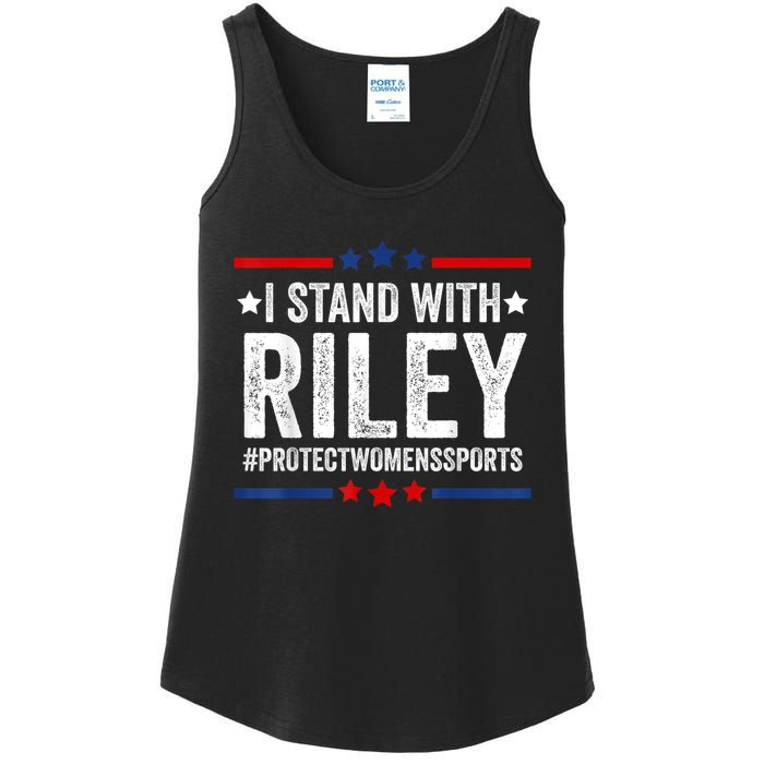 I Stand With Riley Gaines #ProtectWomensSports Ladies Essential Tank