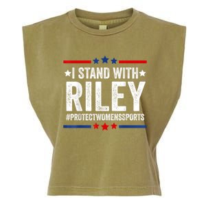 I Stand With Riley Gaines #ProtectWomensSports Garment-Dyed Women's Muscle Tee