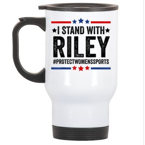 I Stand With Riley Gaines #ProtectWomensSports Stainless Steel Travel Mug