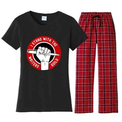 I Stand With Writers Guild On Strike Wga Strike Women's Flannel Pajama Set