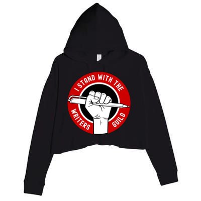 I Stand With Writers Guild On Strike Wga Strike Crop Fleece Hoodie