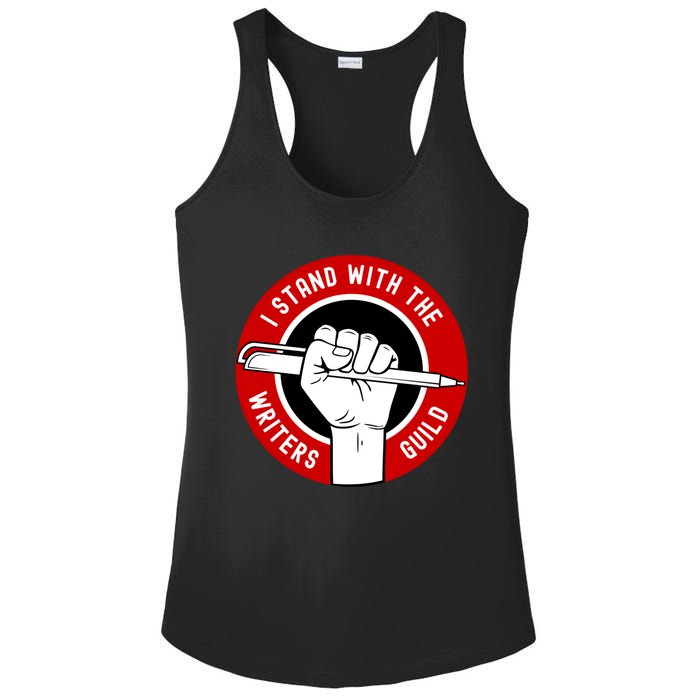 I Stand With Writers Guild On Strike Wga Strike Ladies PosiCharge Competitor Racerback Tank