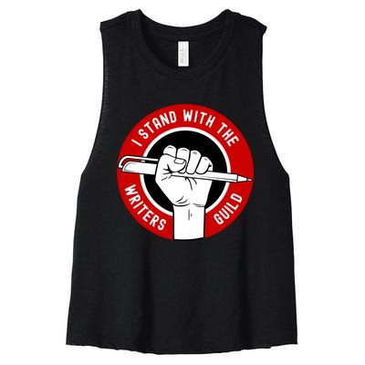 I Stand With Writers Guild On Strike Wga Strike Women's Racerback Cropped Tank