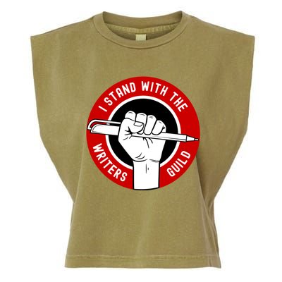 I Stand With Writers Guild On Strike Wga Strike Garment-Dyed Women's Muscle Tee