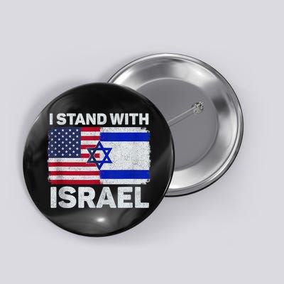 I Stand with Israel USA American Flag with Israel Flag Button