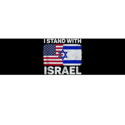 I Stand with Israel USA American Flag with Israel Flag Bumper Sticker