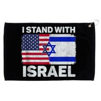 I Stand with Israel USA American Flag with Israel Flag Grommeted Golf Towel