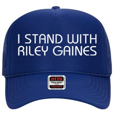 I Stand With Riley Gaines High Crown Mesh Back Trucker Hat