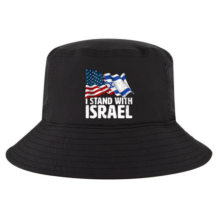 I Stand With Israel Usa American Flag Israel Flag Cool Comfort Performance Bucket Hat