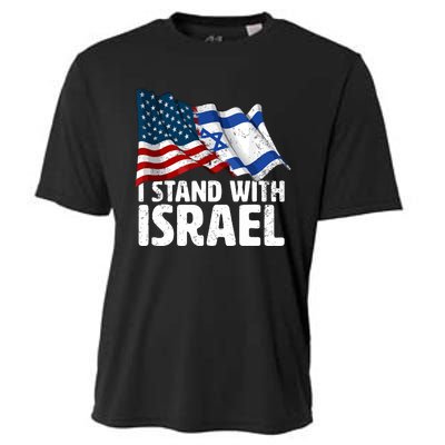 I Stand With Israel Usa American Flag Israel Flag Cooling Performance Crew T-Shirt