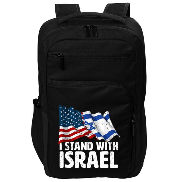I Stand With Israel Usa American Flag Israel Flag Impact Tech Backpack