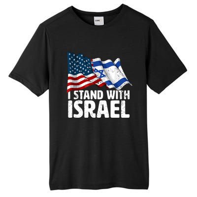 I Stand With Israel Usa American Flag Israel Flag Tall Fusion ChromaSoft Performance T-Shirt