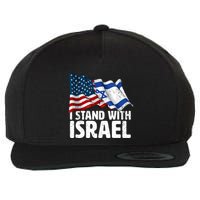 I Stand With Israel Usa American Flag Israel Flag Wool Snapback Cap