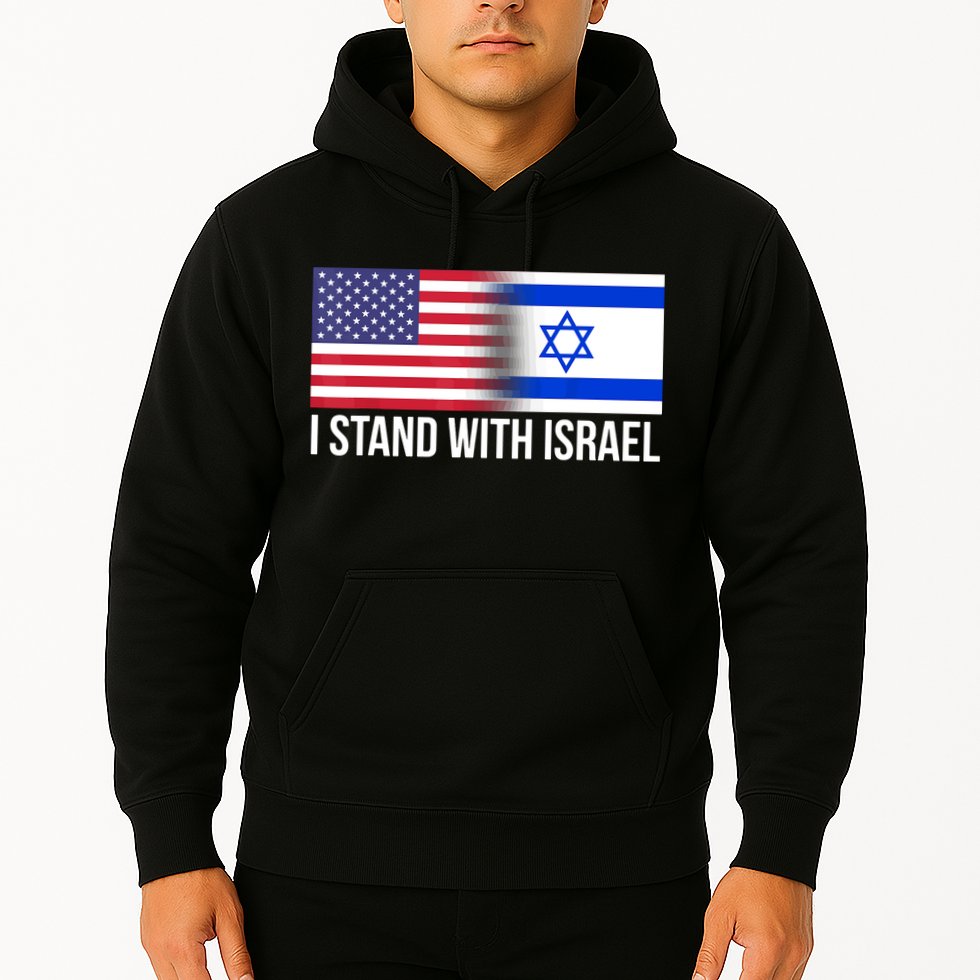 I Stand With Israel Usa Israeli Flag Jewish Hoodie