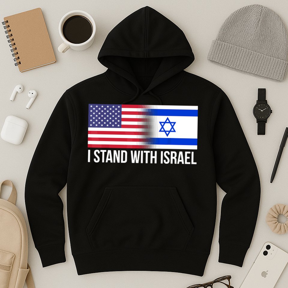 I Stand With Israel Usa Israeli Flag Jewish Hoodie