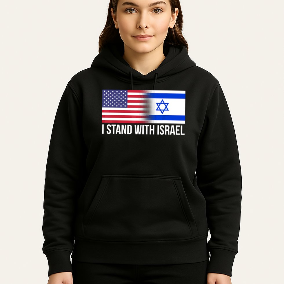 I Stand With Israel Usa Israeli Flag Jewish Hoodie
