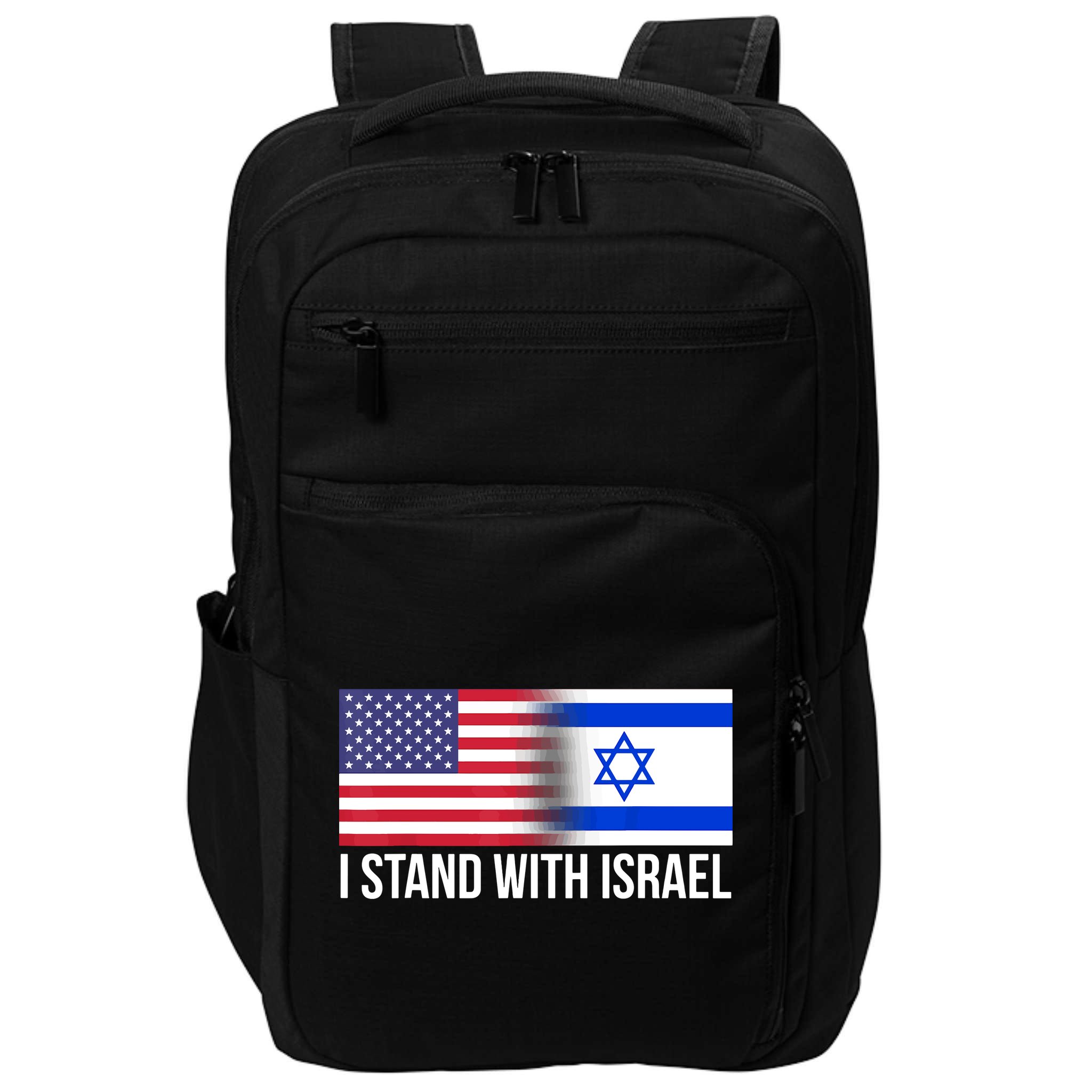 I Stand With Israel Usa Israeli Flag Jewish Impact Tech Backpack