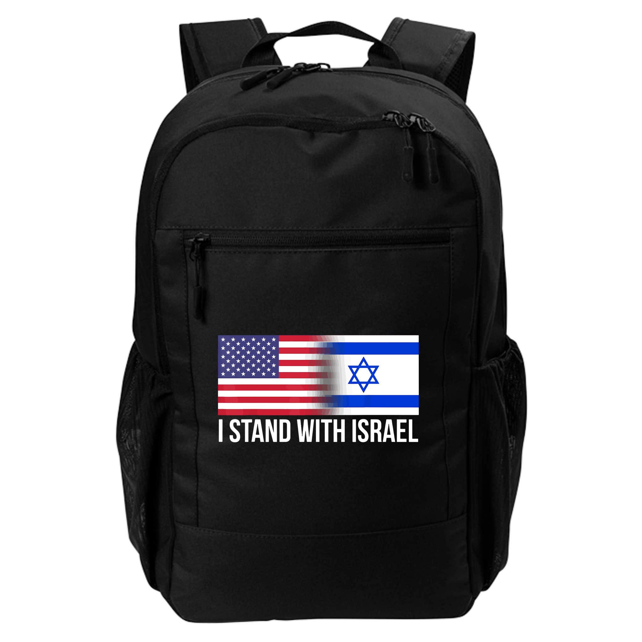 I Stand With Israel Usa Israeli Flag Jewish Backpack