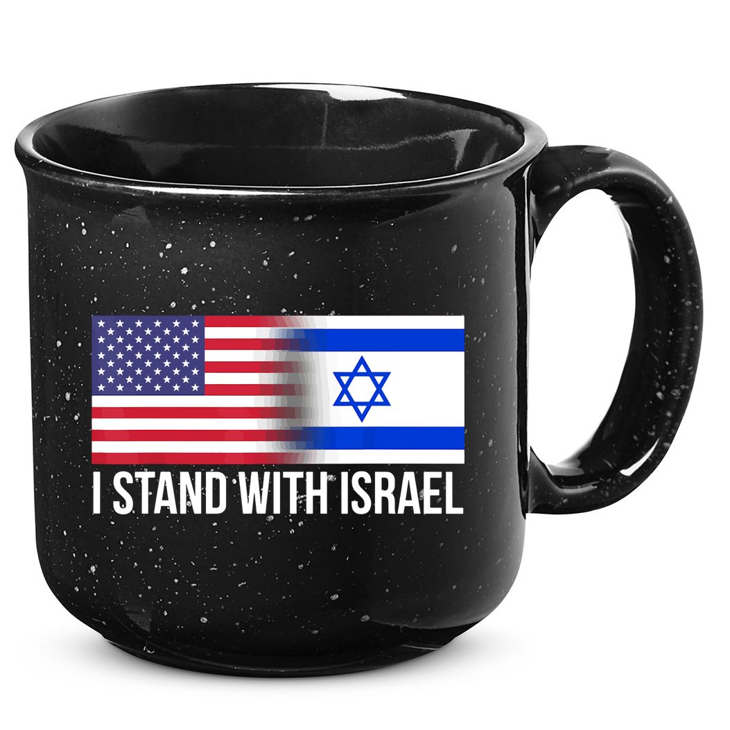 I Stand With Israel Usa Israeli Flag Jewish 15oz Campfire Ceramic Mug