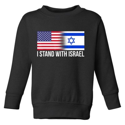 I Stand With Israel Usa Israeli Flag Jewish Toddler Sweatshirt