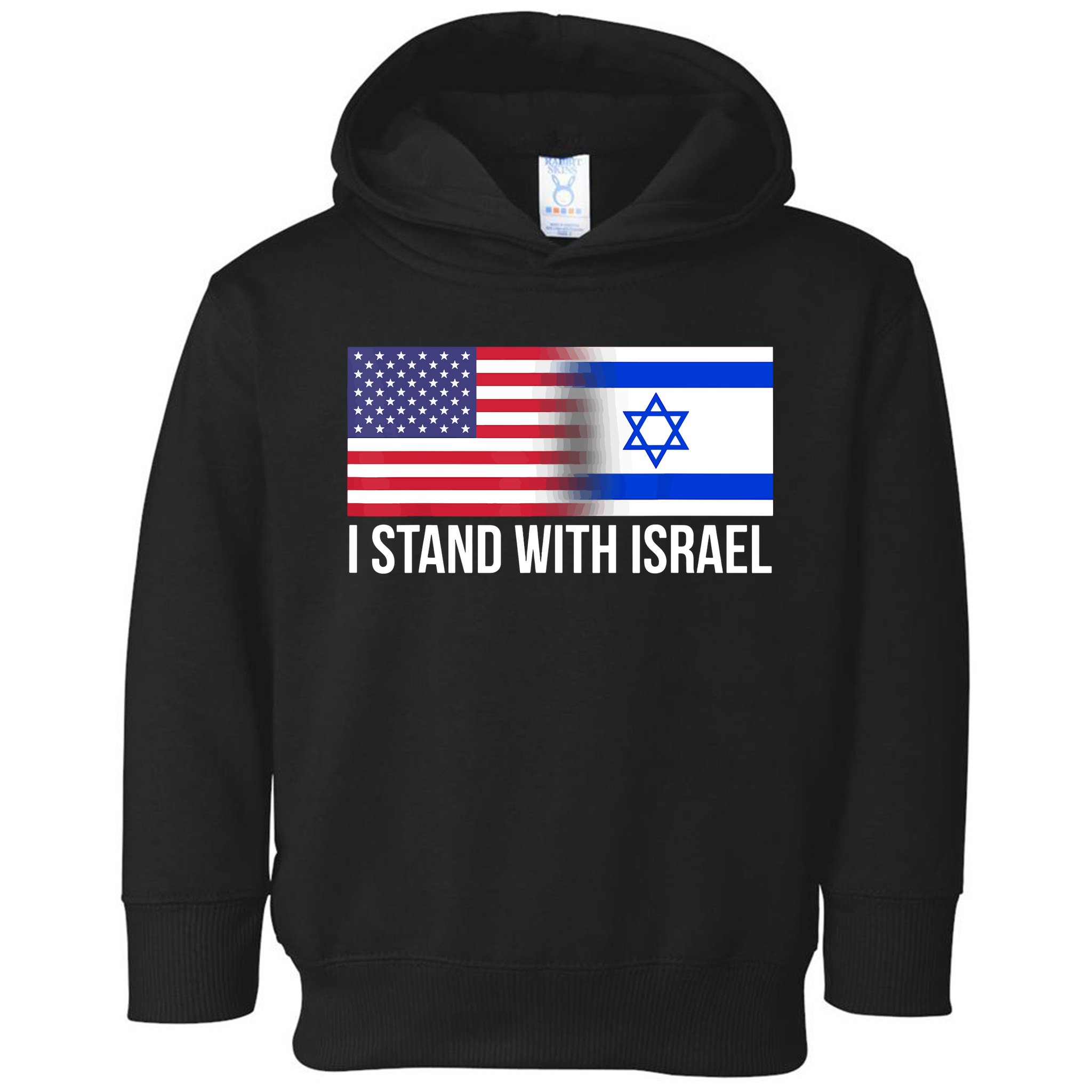I Stand With Israel Usa Israeli Flag Jewish Toddler Hoodie