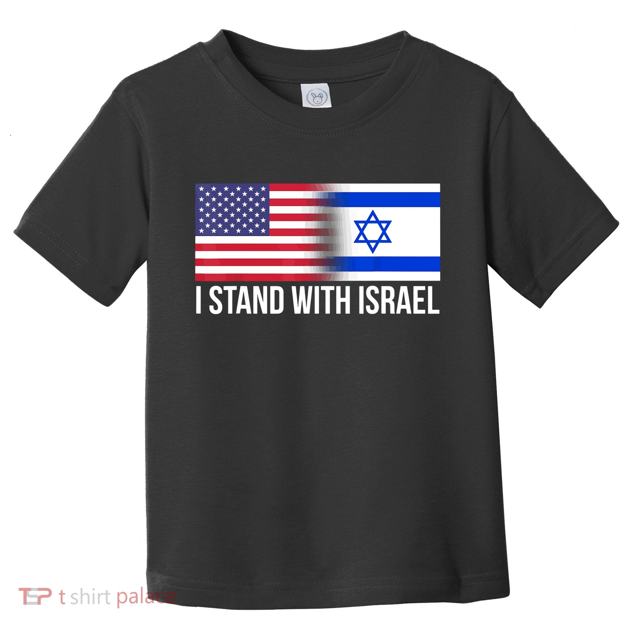 I Stand With Israel Usa Israeli Flag Jewish Toddler T-Shirt