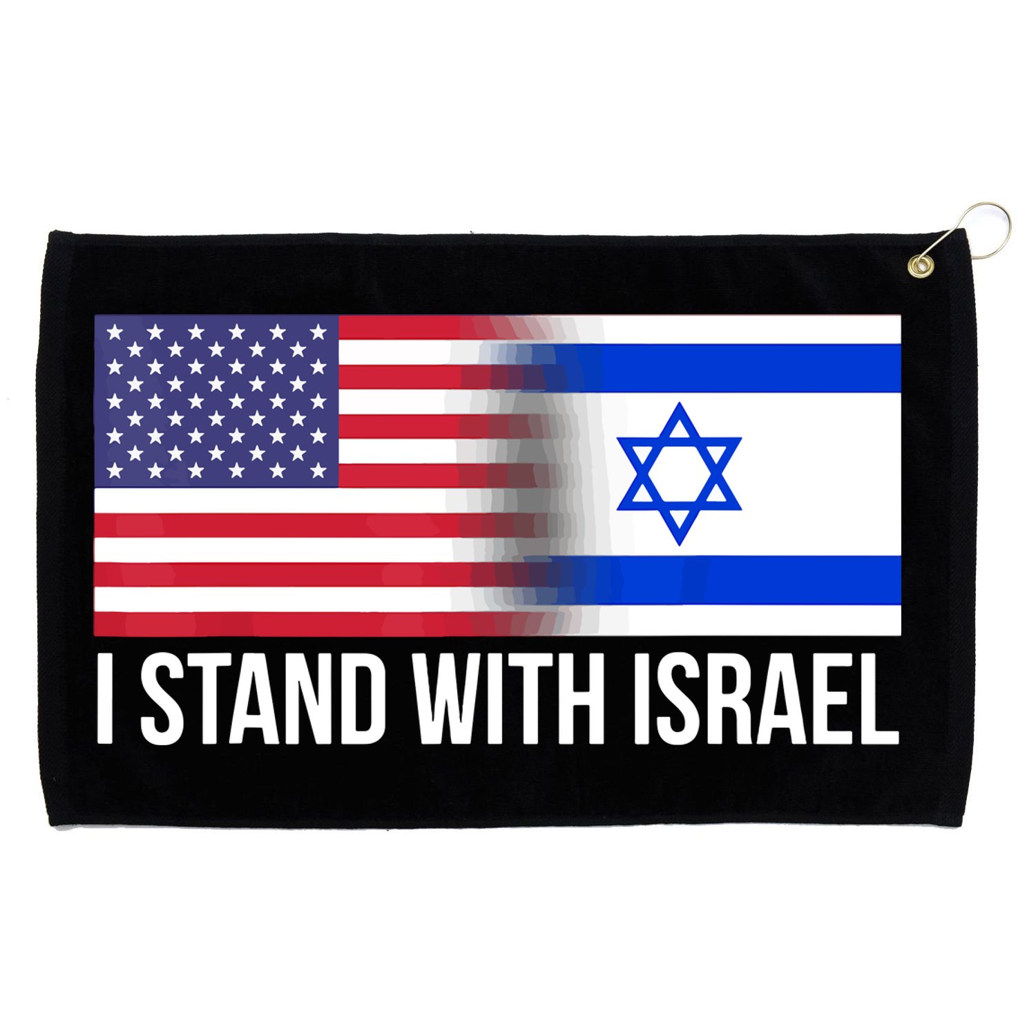 I Stand With Israel Usa Israeli Flag Jewish Grommeted Golf Towel