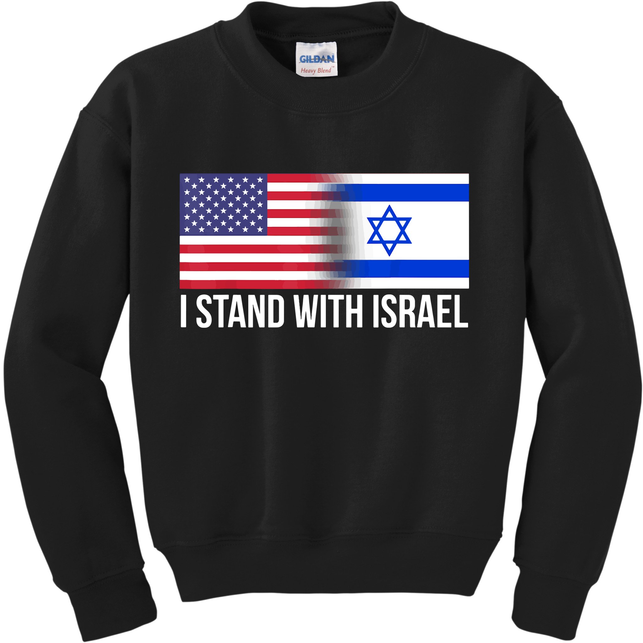 I Stand With Israel Usa Israeli Flag Jewish Kids Sweatshirt