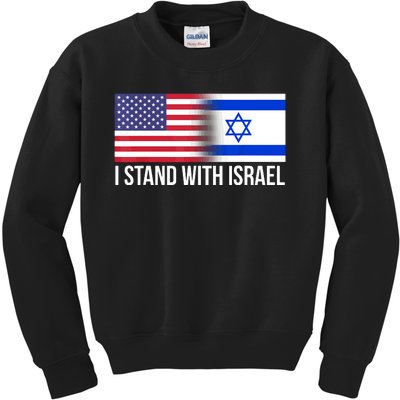 I Stand With Israel Usa Israeli Flag Jewish Kids Sweatshirt