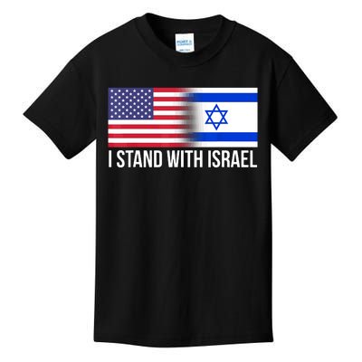 I Stand With Israel Usa Israeli Flag Jewish Kids T-Shirt