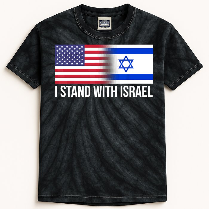 I Stand With Israel Usa Israeli Flag Jewish Kids Tie-Dye T-Shirt