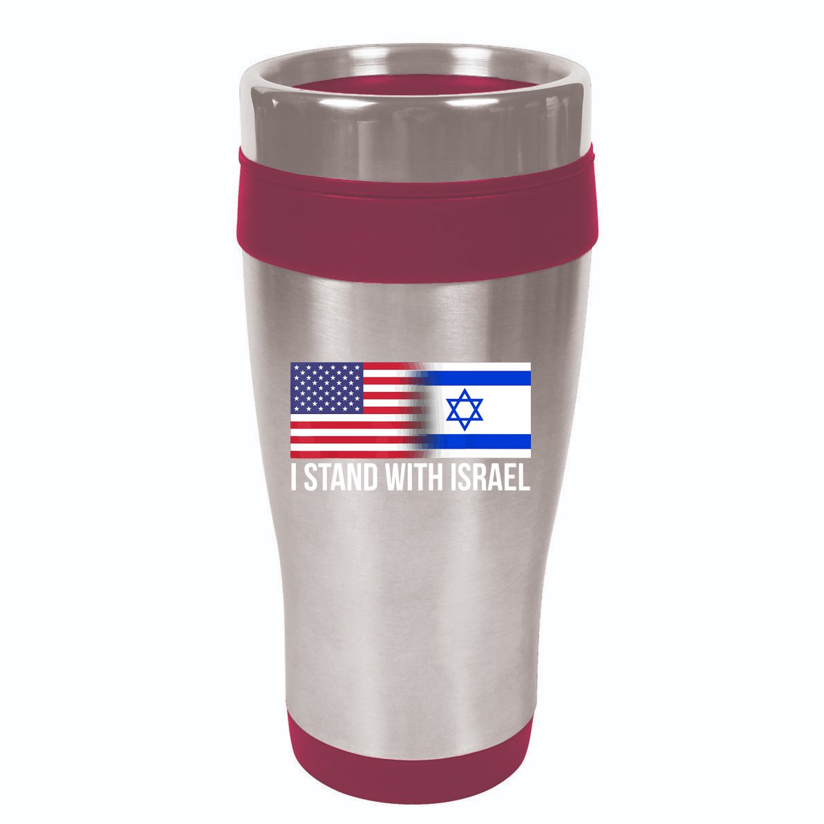 I Stand With Israel Usa Israeli Flag Jewish 16oz Travel Tumbler