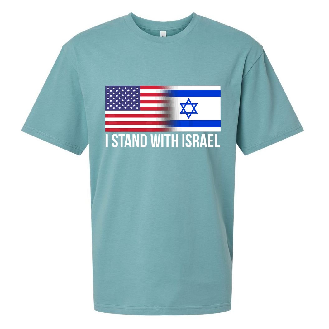 I Stand With Israel Usa Israeli Flag Jewish Sueded Cloud Jersey T-Shirt