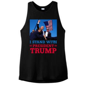 I Stand With President Trump After The Shooting At His Rally Ladies PosiCharge Tri-Blend Wicking Tank