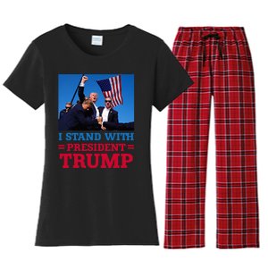 I Stand With President Trump After The Shooting At His Rally Women's Flannel Pajama Set