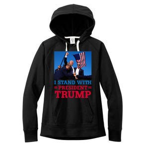 I Stand With President Trump After The Shooting At His Rally Women's Fleece Hoodie