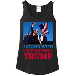 I Stand With President Trump After The Shooting At His Rally Ladies Essential Tank