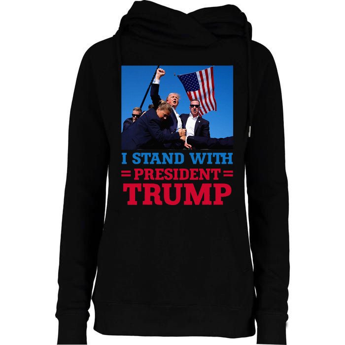 I Stand With President Trump After The Shooting At His Rally Womens Funnel Neck Pullover Hood