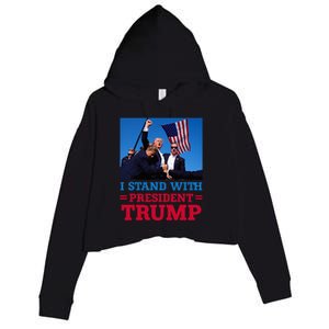 I Stand With President Trump After The Shooting At His Rally Crop Fleece Hoodie