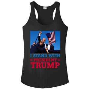 I Stand With President Trump After The Shooting At His Rally Ladies PosiCharge Competitor Racerback Tank