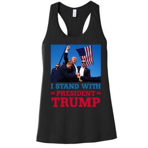 I Stand With President Trump After The Shooting At His Rally Women's Racerback Tank