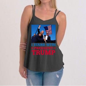 I Stand With President Trump After The Shooting At His Rally Women's Strappy Tank