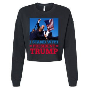 I Stand With President Trump After The Shooting At His Rally Cropped Pullover Crew