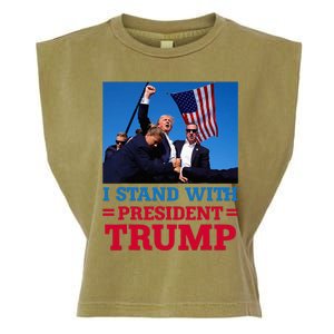 I Stand With President Trump After The Shooting At His Rally Garment-Dyed Women's Muscle Tee