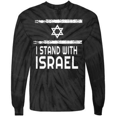 I Stand With Israel Tie-Dye Long Sleeve Shirt
