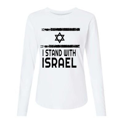 I Stand With Israel Womens Cotton Relaxed Long Sleeve T-Shirt