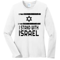 I Stand With Israel Ladies Long Sleeve Shirt