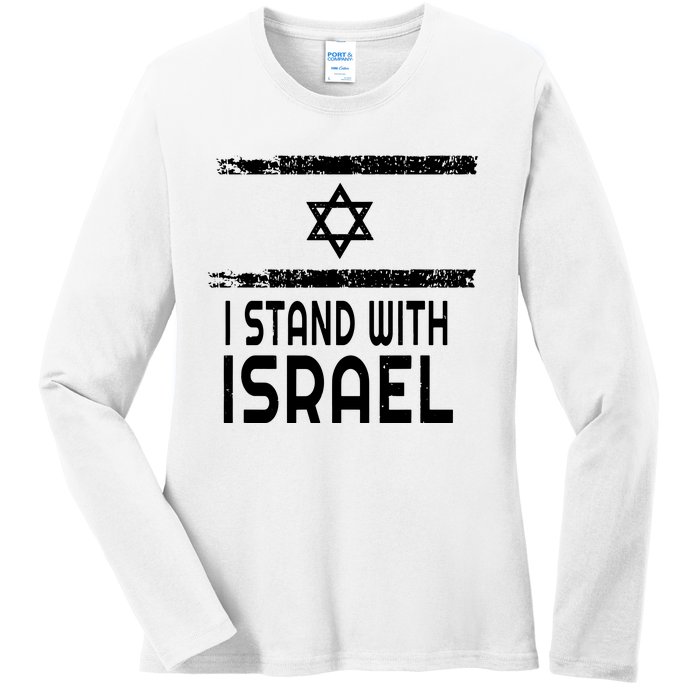 I Stand With Israel Ladies Long Sleeve Shirt