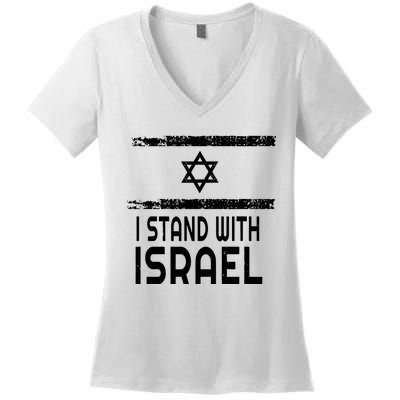 I Stand With Israel Women's V-Neck T-Shirt